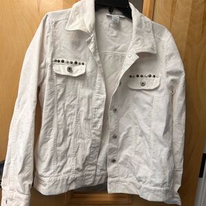 Sag Harbor White Corduroy Stretch Jacket medium